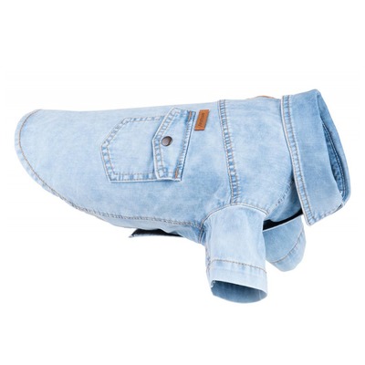 Obrázok Oblečenie pre psa košeľa 30 cm Denim 30 [g] x 32 [b] x 46 [d] cm svetlo modrá